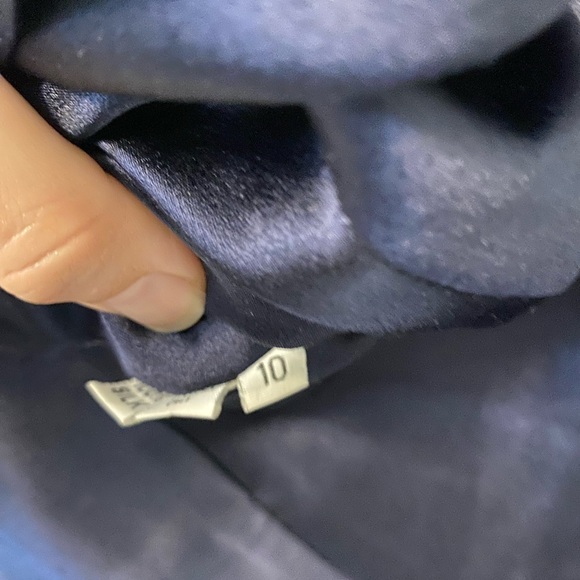 Jackie Rogers 100% Silk Navy Shortsleeved Blazer with Capped Sleeves - Picture 5 of 7